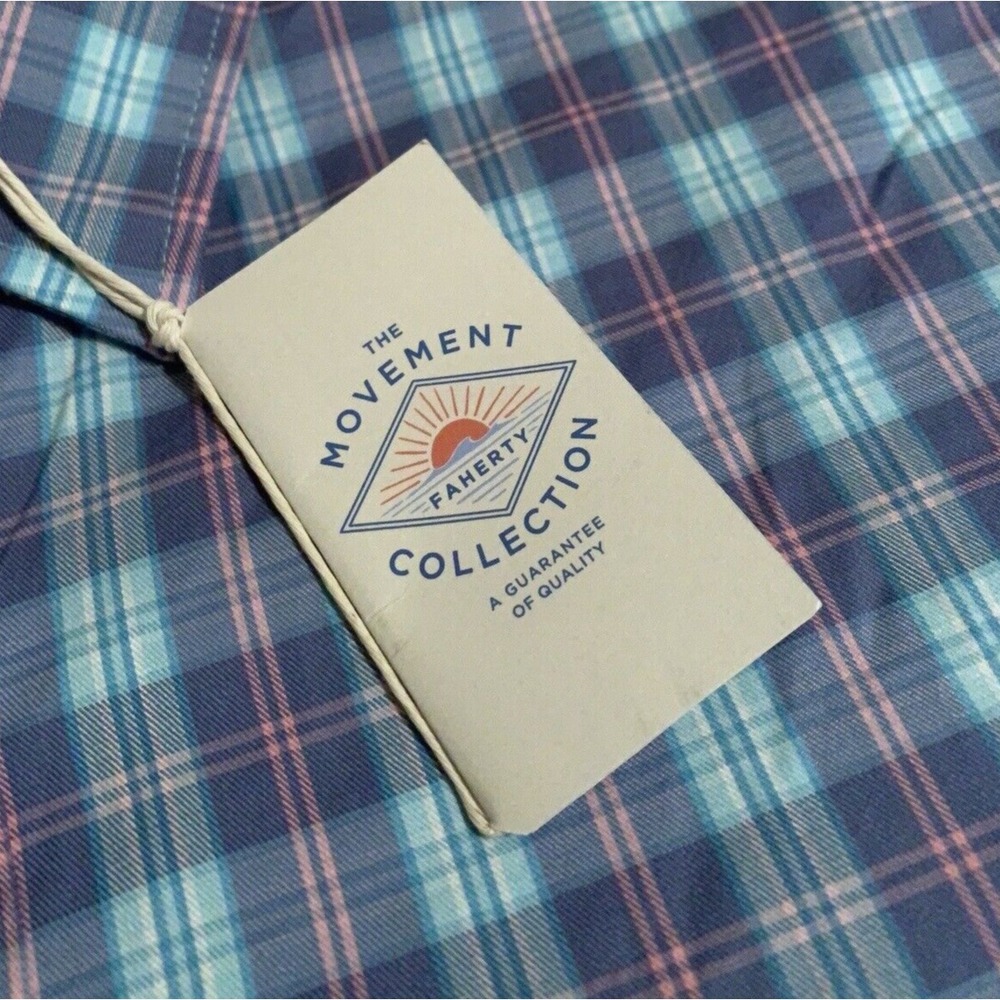 NEW Faherty Men's Size 2XL Ocean Drive Plaid Long Sleeve Movement Shirt XXL